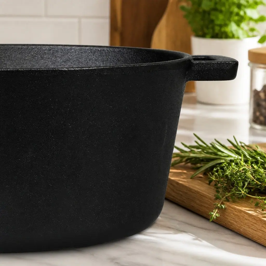 Cast Iron Double Dutch Oven 5.84L 2-in-1 Shallow Pan Deep Pot Cooking Set
