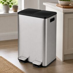 60L Dual Compartment Kitchen Waste Bin for a Cleaner Home