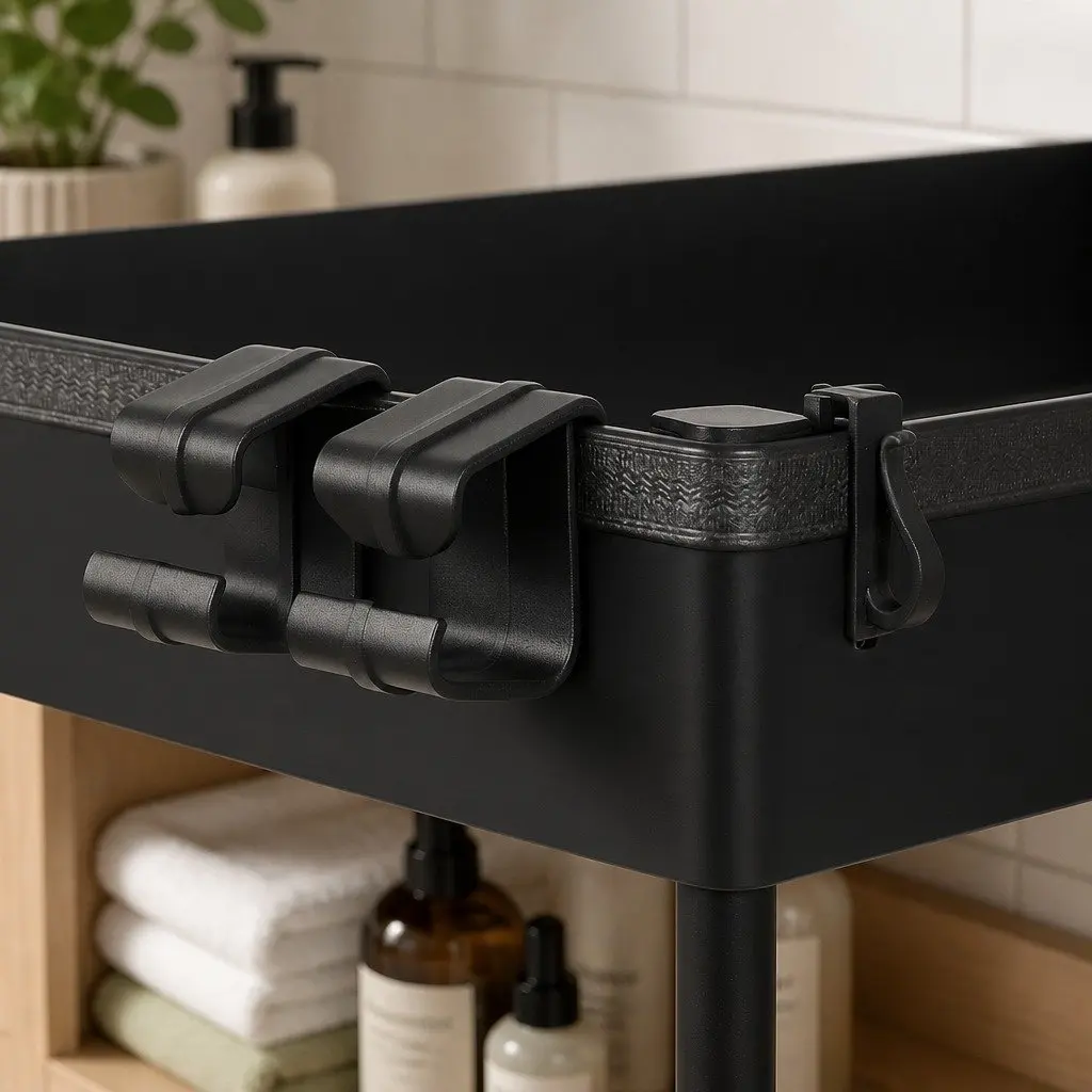 Under Sink Organizer 2 Tier Storage Rack Pull Out Drawer Drainage Black