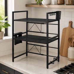 3 Tier Microwave Shelf Adjustable Extendable Kitchen Storage Rack Stand