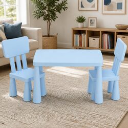 Blue Table and Chairs Set to Enhance Your Child's Space