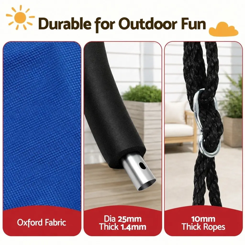Outdoor Tree Swing 150cm Oval Platform Durable Oxford Fabric Steel Frame