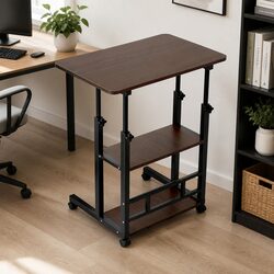 Mobile Laptop Desk Height Adjustable Computer Workstation 60CM with Storage