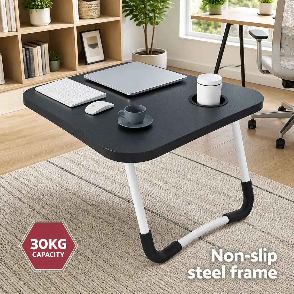Laptop Desk Foldable Adjustable Portable with Cup Holder and Tablet Slot for Sofa Bed Work Study