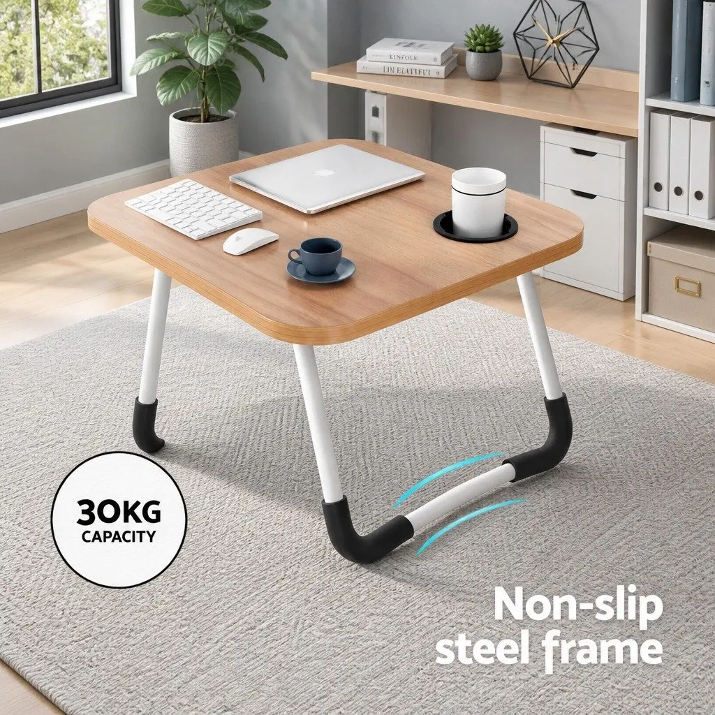 Laptop Desk Table Foldable Stand Portable Adjustable for 17 Inch Laptops Pine