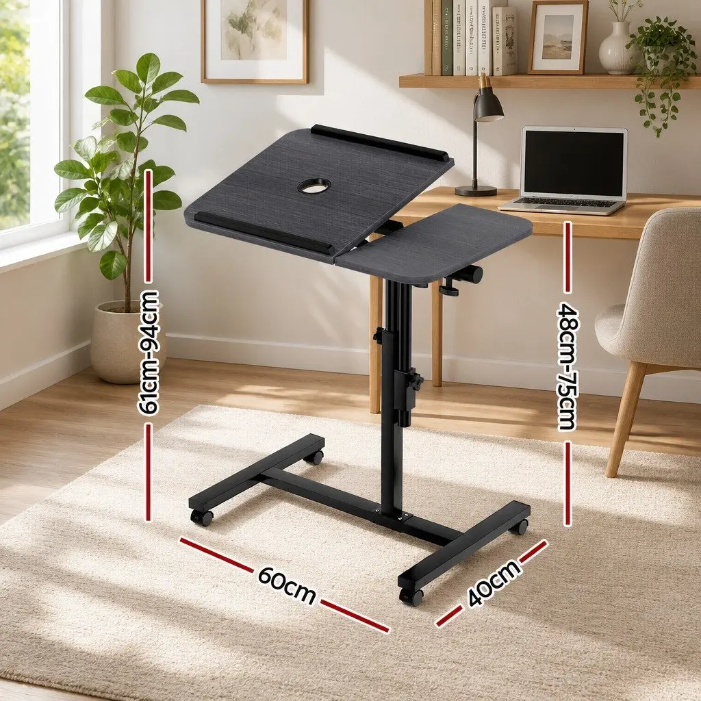 Laptop Desk Stand 60cm Adjustable Height Swivel Tilting with USB Fan
