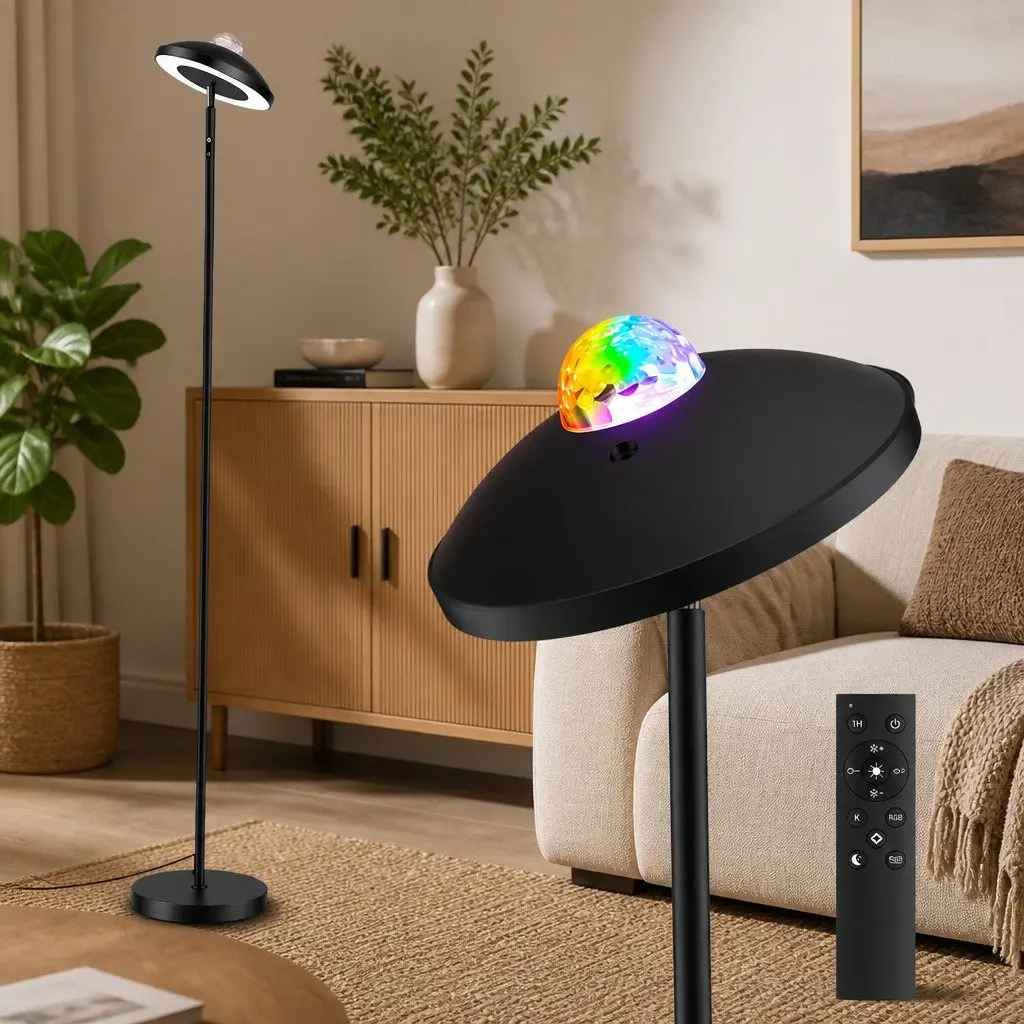 LED Floor Lamp 178cm Adjustable Torchiere with Galaxy Projector and Remote Control