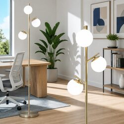 Modern 3-Light Floor Lamp for Ambient Lighting in Gold