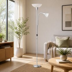Enhance Your Space with This Silver Mother Child Floor Lamp