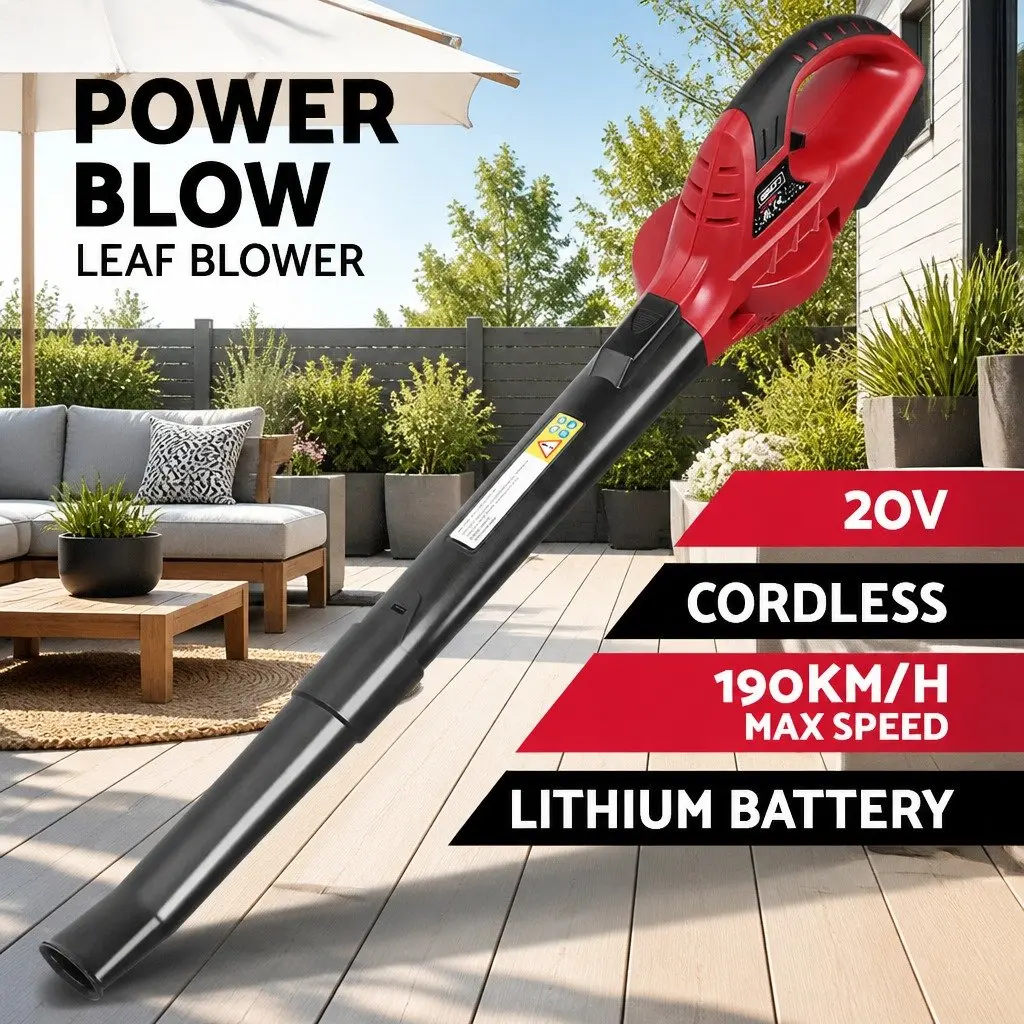 Cordless Leaf Blower 20V Lightweight Dual-Speed Nozzle Electric Garden Tool