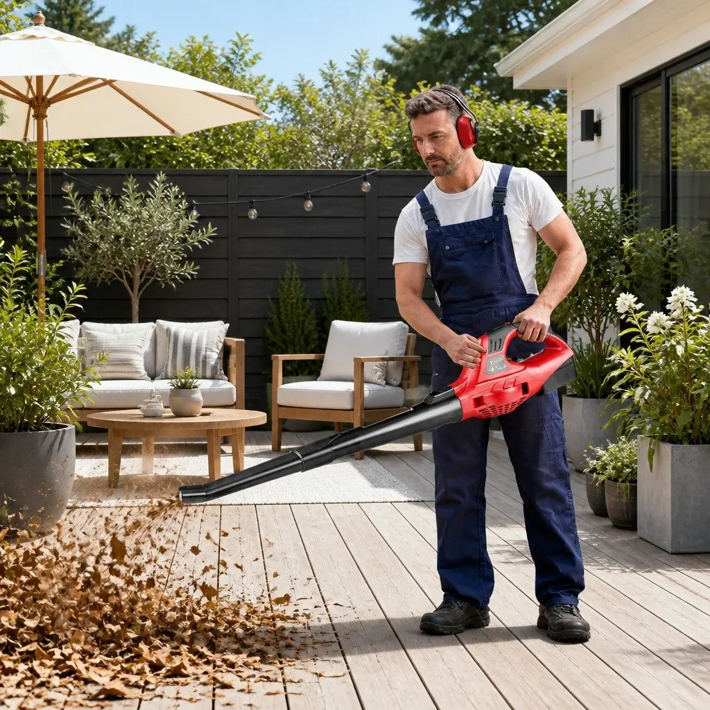 Cordless Leaf Blower 20V Lightweight Dual-Speed Nozzle Electric Garden Tool