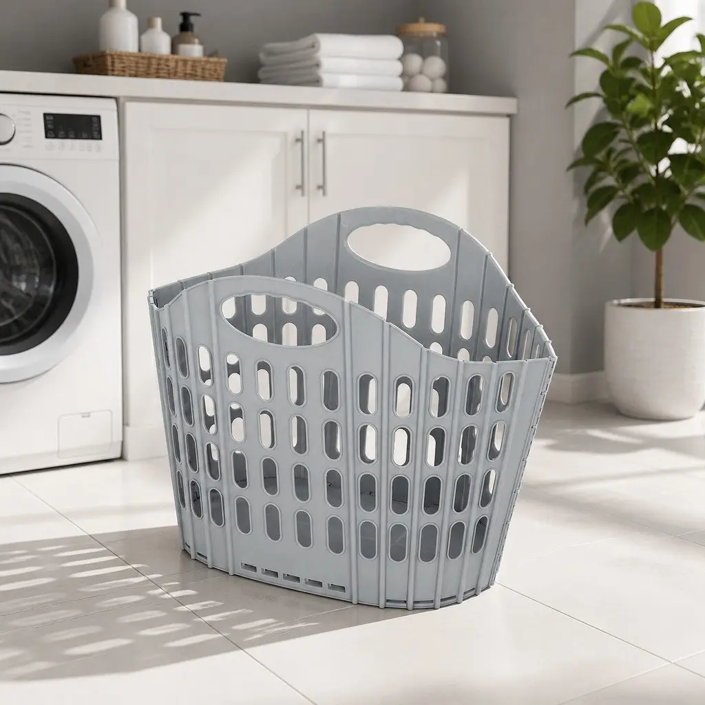 Foldable Laundry Basket Hamper Large Capacity Clothes Storage Organiser Grey