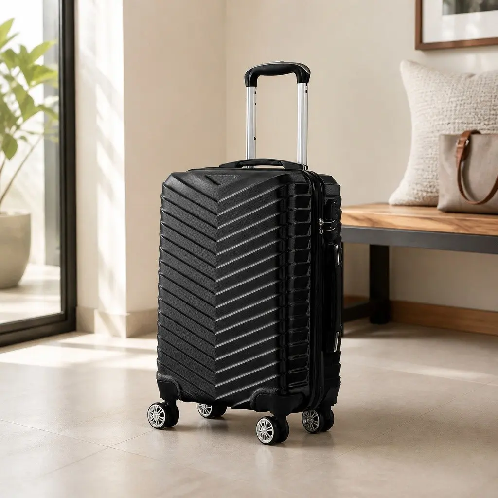 20 Inch Travel Bag Compact Suitcase Anti-Theft Lock Dual Wheels
