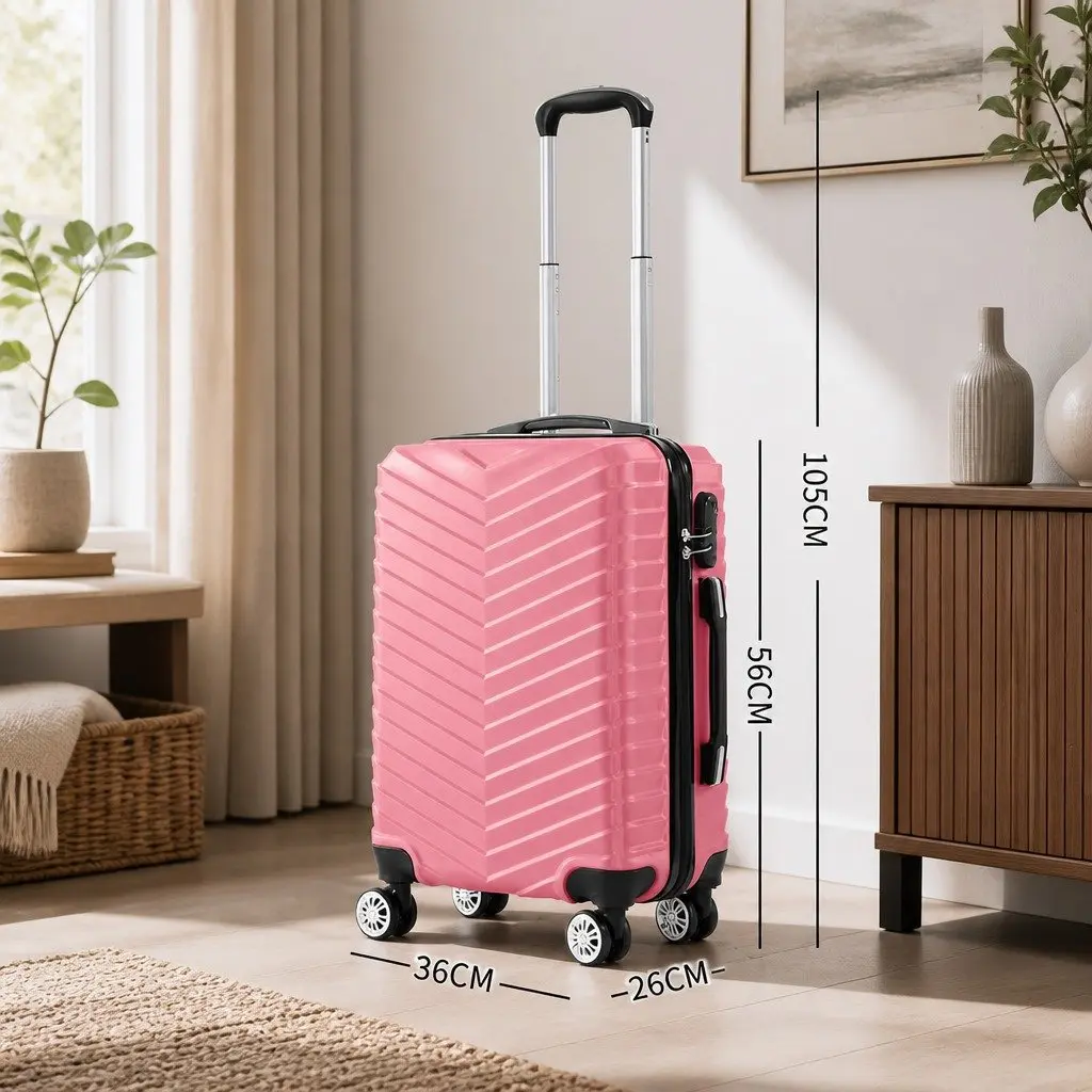 20 Inch Carry On Luggage Suitcase with Wheels Aluminium Handle Anti Theft Lock