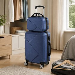 2pcs Luggage Set 20" Suitcase 12" Trolley Bag Travel Carry-on Wheels Handle Lock