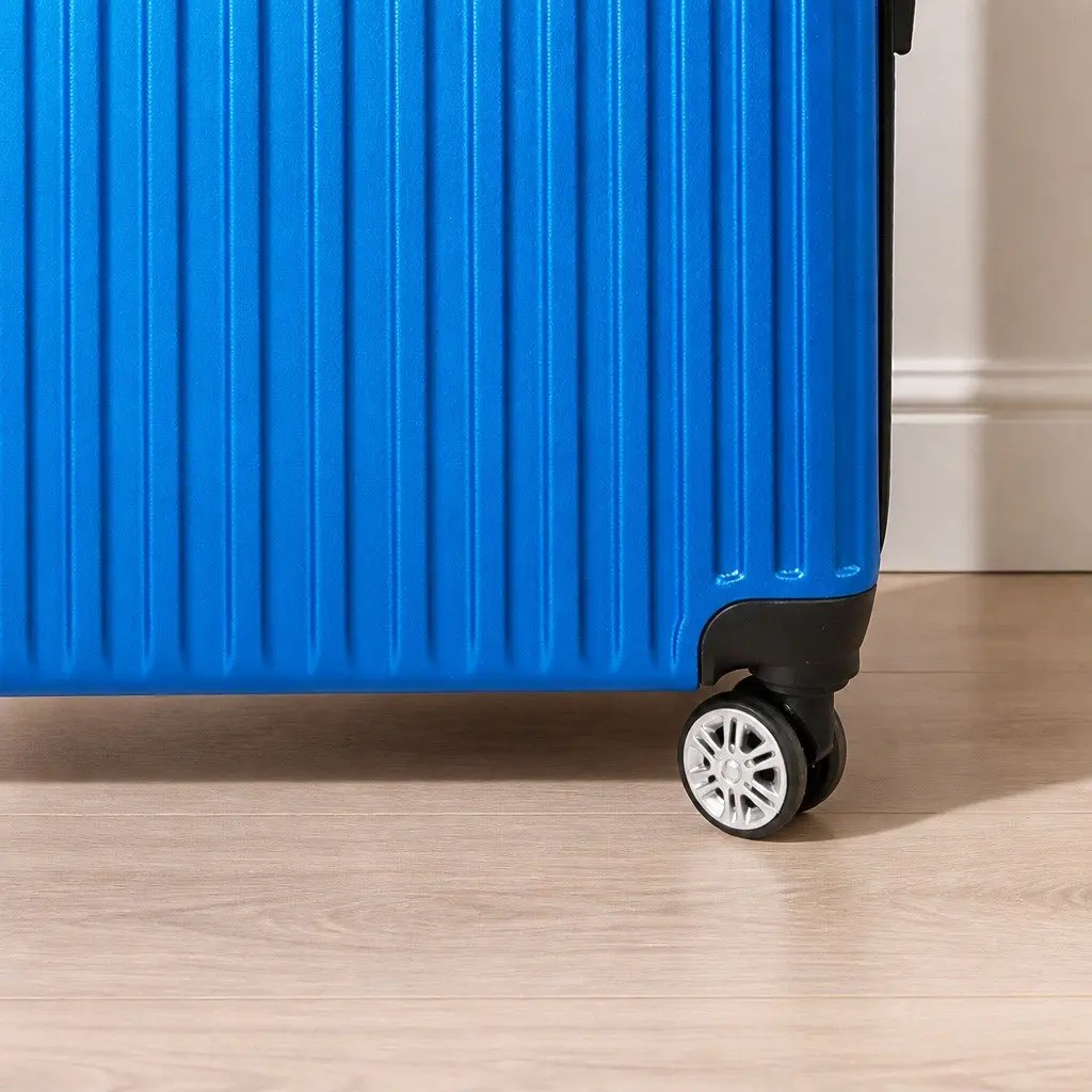 28 Inch Luggage Suitcase Hard Shell Blue 360 Degree Spinner Wheels Combination Lock