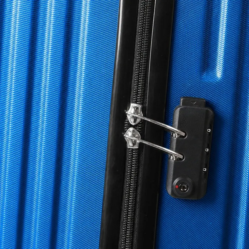 28 Inch Luggage Suitcase Hard Shell Blue 360 Degree Spinner Wheels Combination Lock