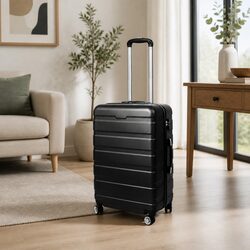 Travel Smart with This 24 Inch Black Hardshell Suitcase