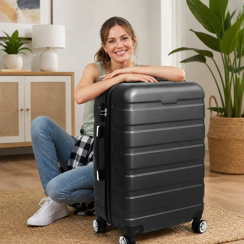 28" Luggage Suitcase Hard Shell Travel Bag with Spinner Wheels and Retractable Handle