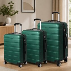 Travel Light with Our Versatile 3-Piece Green Luggage Set