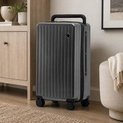 26 inch Hard Case Luggage Wide Handle Suitcase Spinner Wheels Travel Grey