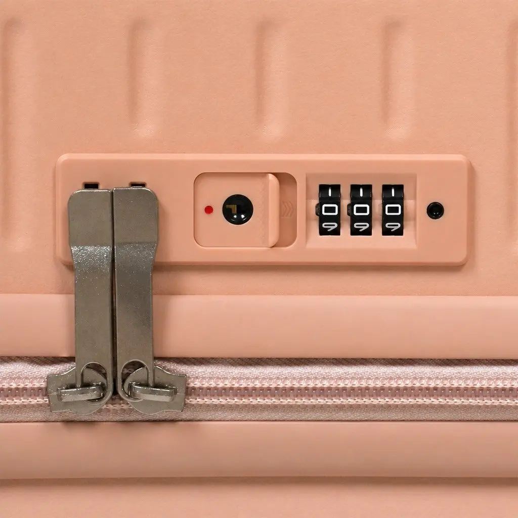 26 Inch Hard Case Suitcase Pink Wide Handle TSA Lock Travel Case