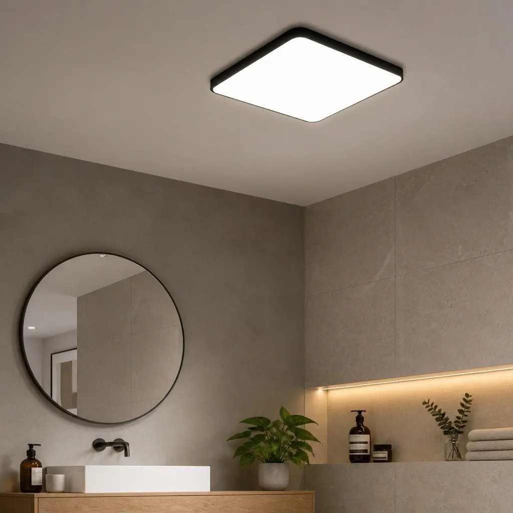 LED Ceiling Light 36W 3-Colour Square Modern Interior Flush Mount Fixture Black