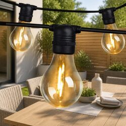 Festoon String Lights 23m Outdoor Wedding Garden Party Warm White LED