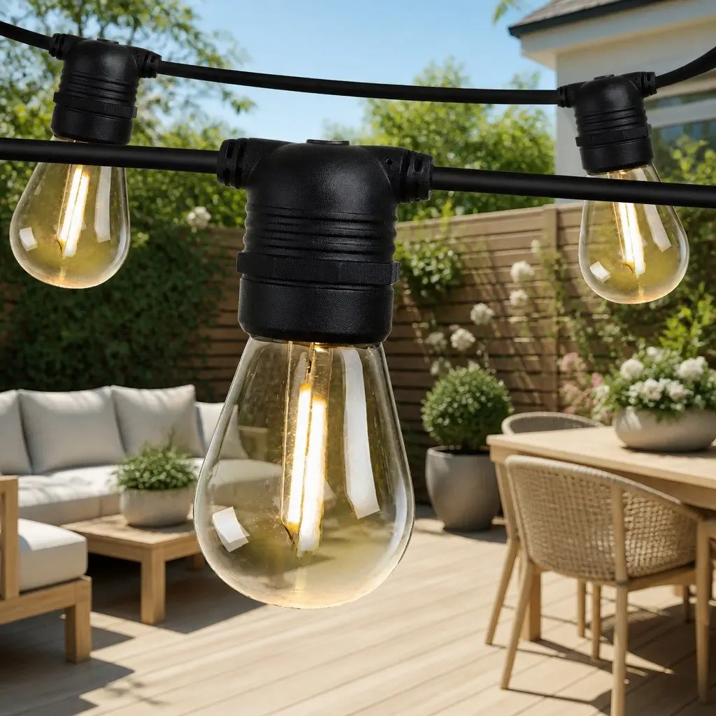 Festoon String Lights 41m Warm White LED Connectable Waterproof for Outdoor Garden Wedding Party