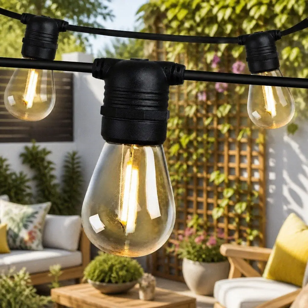 LED Festoon String Lights 77m Warm White Outdoor Waterproof for Garden Wedding Party