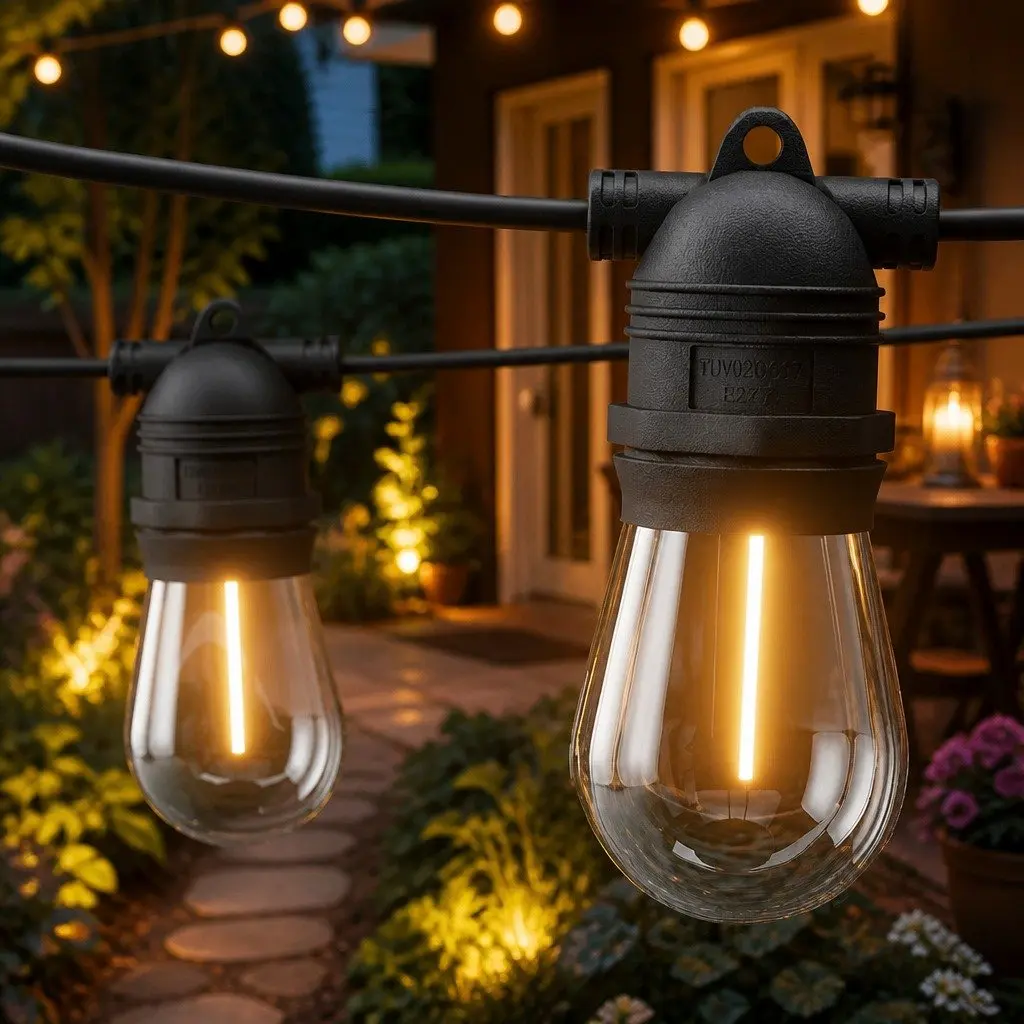 Festoon String Lights 91m 100 Bulbs Warm White Indoor Outdoor Christmas Party