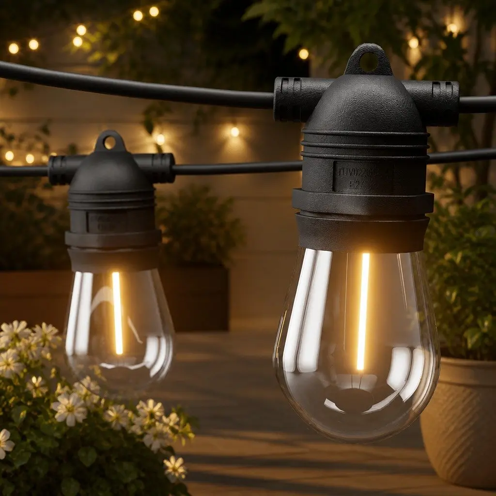 Festoon String Lights 64m Warm White 70 Bulbs Indoor Outdoor Party Garden Decor