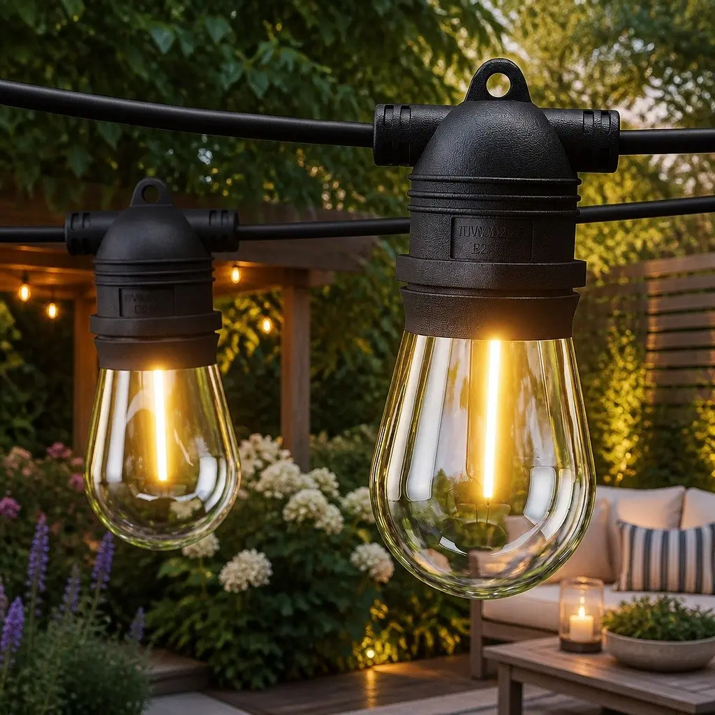 Festoon String Lights 64m Warm White 70 Bulbs Indoor Outdoor Party Garden Decor