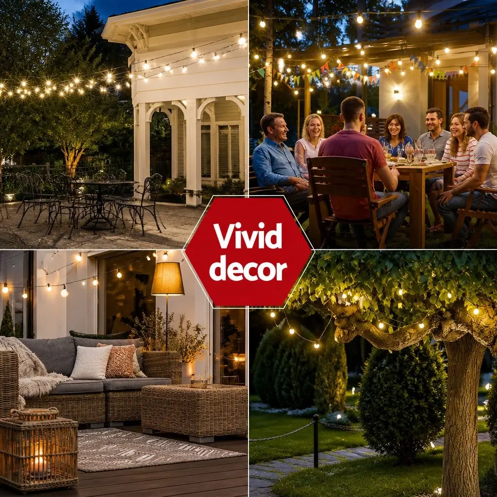 95m Solar Festoon Lights