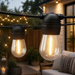 Solar Festoon String Lights 41m Outdoor LED Warm White Christmas Party