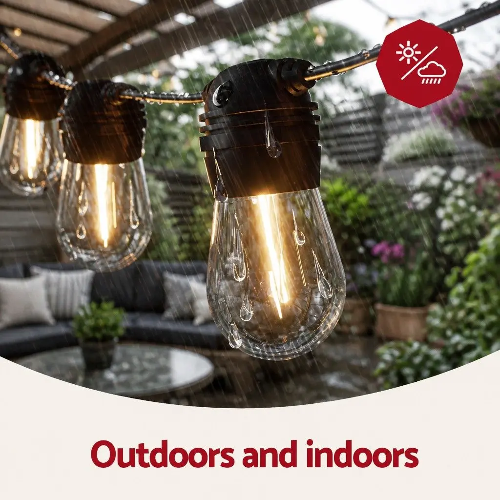 59m Solar Festoon String Lights