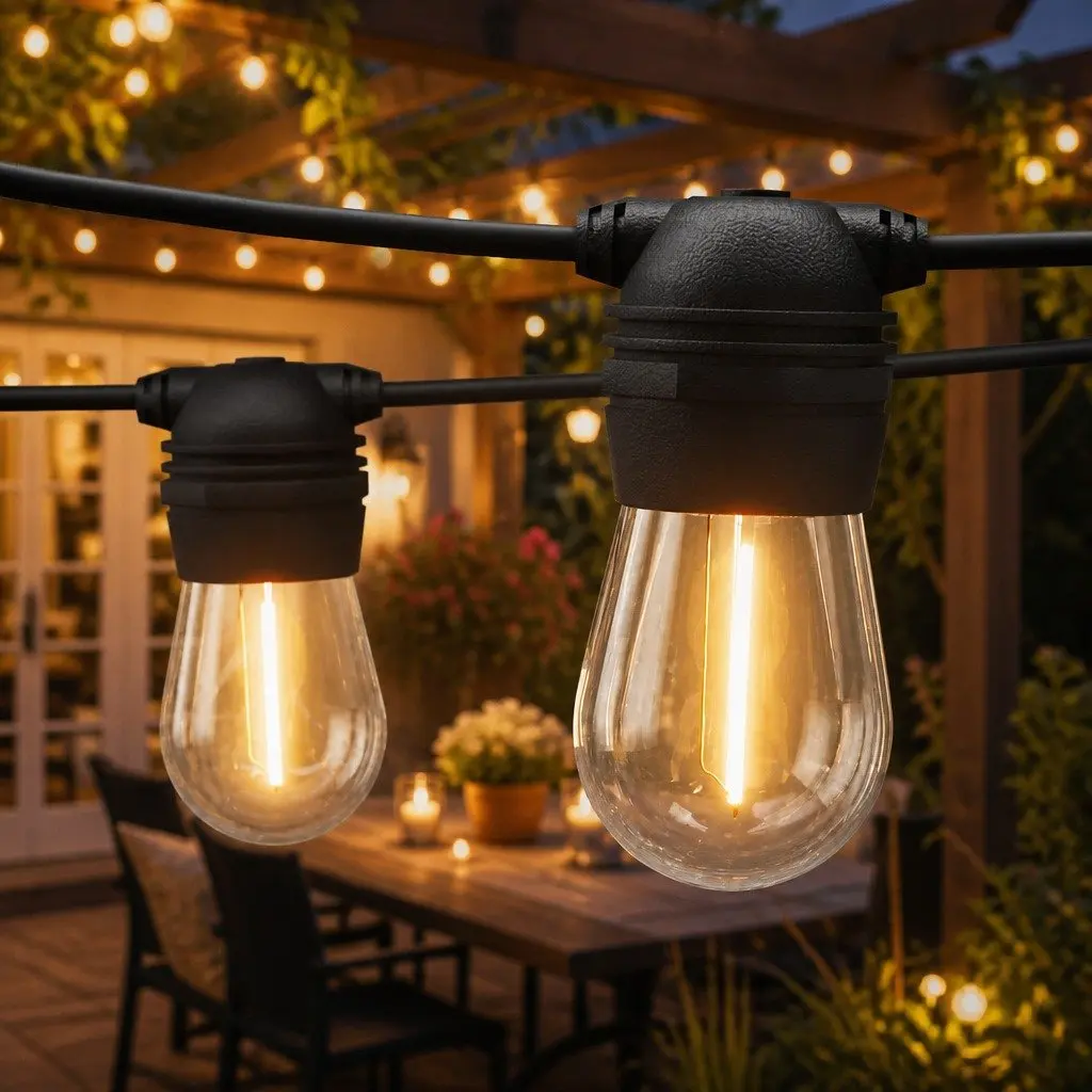 77m Solar LED Festoon Lights
