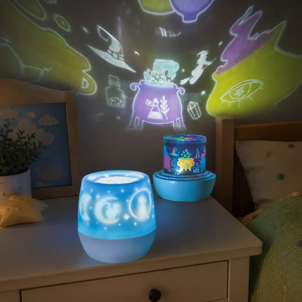 Rotating Projector Light 12cm Soft LED Celestial Projection for Kids Bedroom