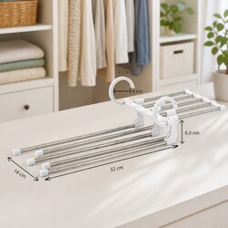 Stainless Steel 5-in-1 Pants Hangers - 4 Pack for Trousers