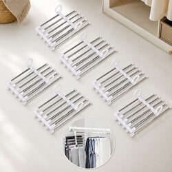 Space Saving Adjustable Pants Hangers - 6 Pack