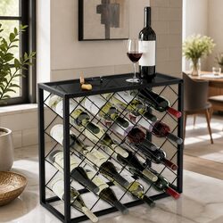 Metal Wine Rack Freestanding 25 Bottle Capacity Tabletop Storage Organiser