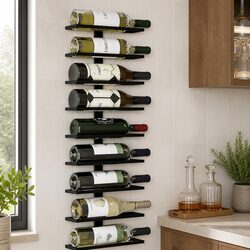 Elevate Your Space with a 10-Bottle Wall-Mounted Wine Rack