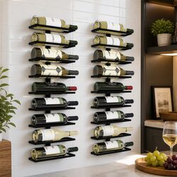 Stylish Wall-Mounted Wine Rack Set for Elegant Spaces