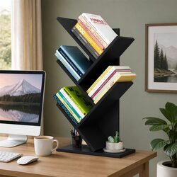 5-Tier Tree Bookshelf Storage Rack Home Office Bedroom Display Organizer Unit