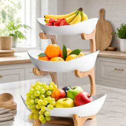 Elevate Your Space with 3-Tier Ceramic Fruit Bowl