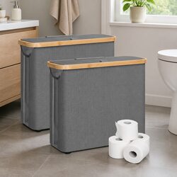 Space-Saving Toilet Paper Baskets, 2-Pack for Tidy Homes