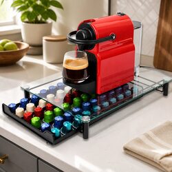 Elevate Your Kitchen Space with a 60-Capsule Coffee Organizer