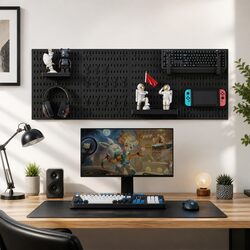 Pegboard Wall Organizer Kit 4 Modular Panels 19 Accessories Gaming Office Craft