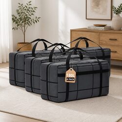 Storage Bags 4-Pack 180L Extra Large Moving Clothes Travel Space Saving Foldable