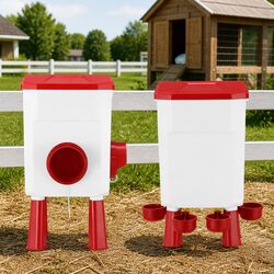 Chickens and Ducks Enjoy This 8KG Food 7L Water Feeder Waterer
